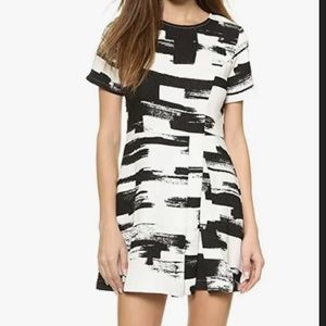 Re:named black & white Flare Mini Dress